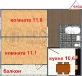 2-комнатная квартира, 48.9 м² - фото 23