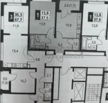 1-комнатная квартира, 37.5 м² - фото 13
