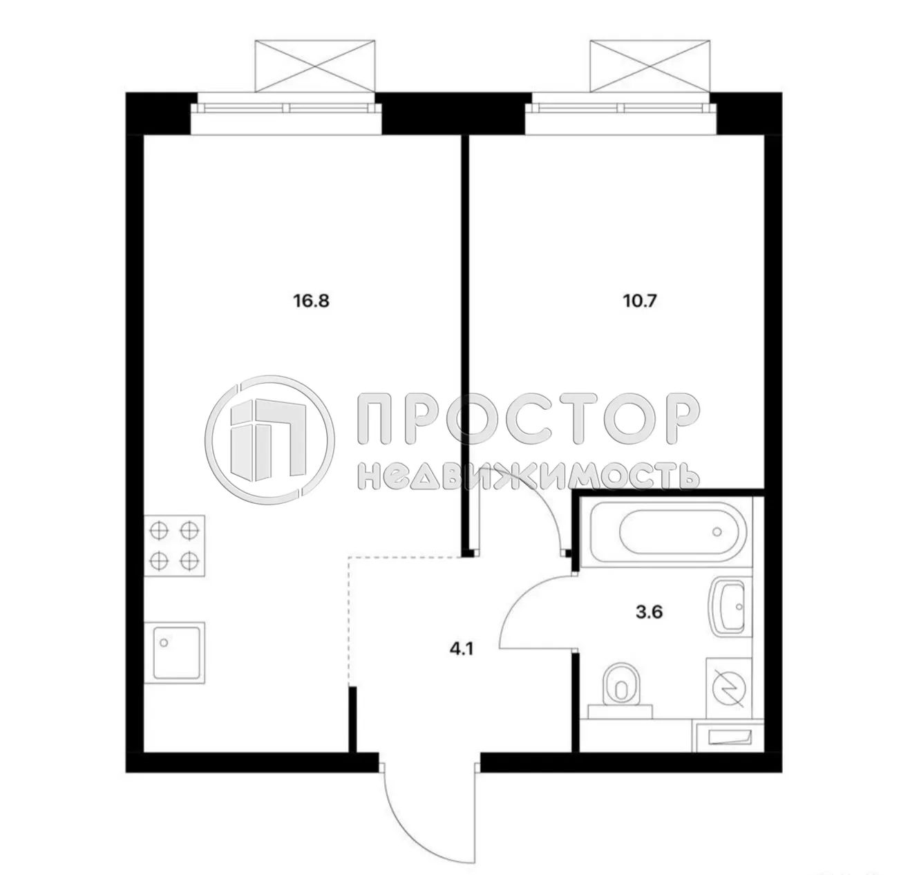1-комнатная квартира, 35.2 м² - фото 22