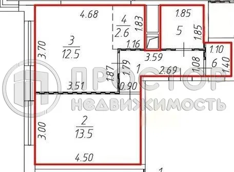 1-комнатная квартира, 38 м² - фото 19