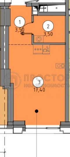 Студия, 24.4 м² - фото 11