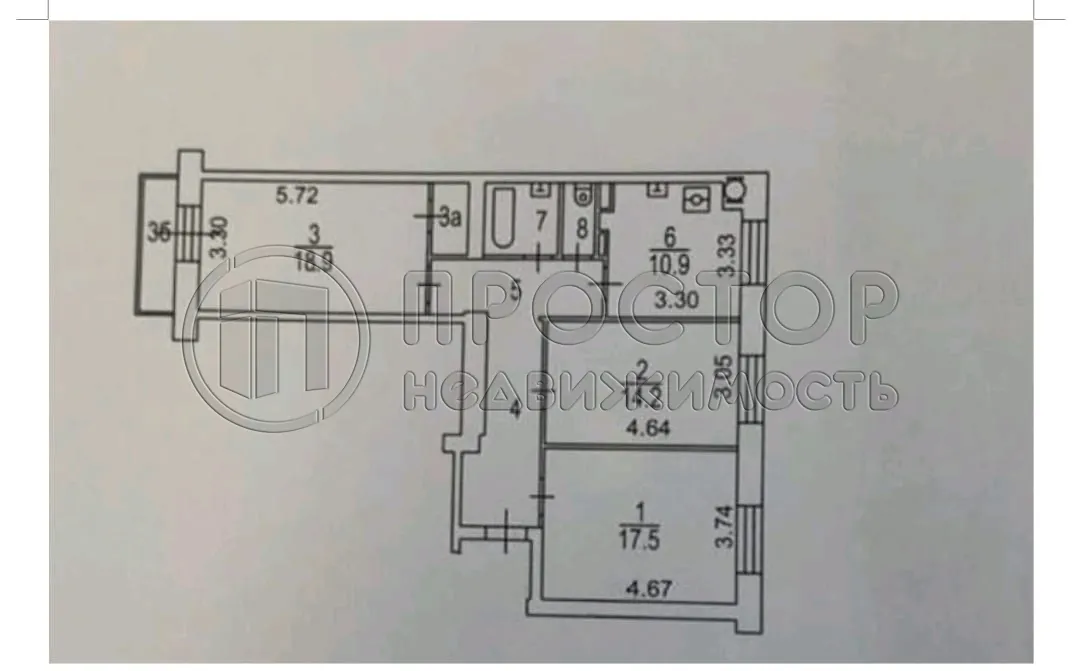 3-комнатная квартира, 82 м² - фото 17