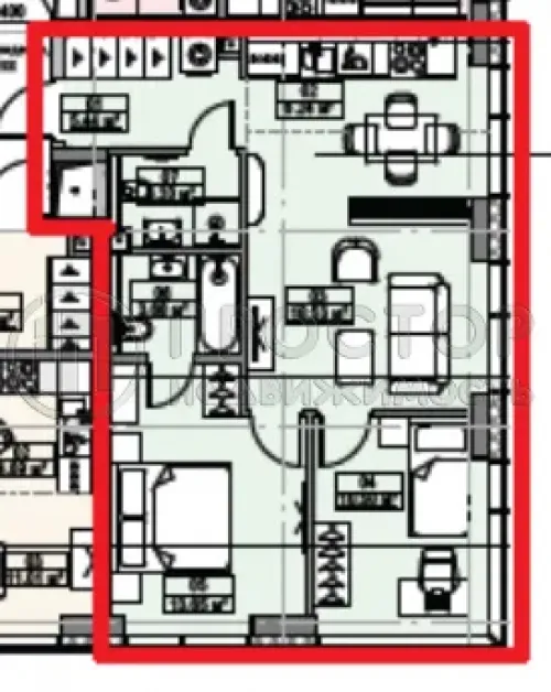 2-комнатная квартира, 61.34 м² - фото 17