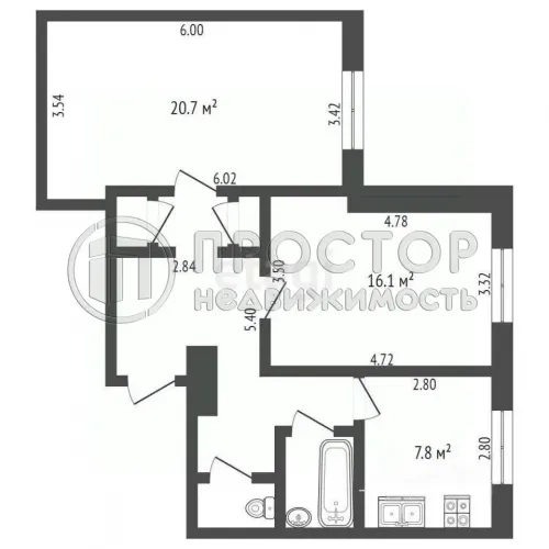 2-комнатная квартира, 62.1 м² - фото 20
