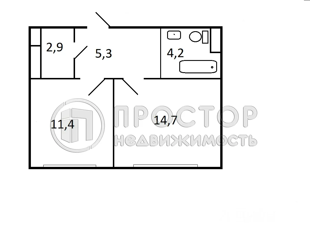 1-комнатная квартира, 38.5 м² - фото 31