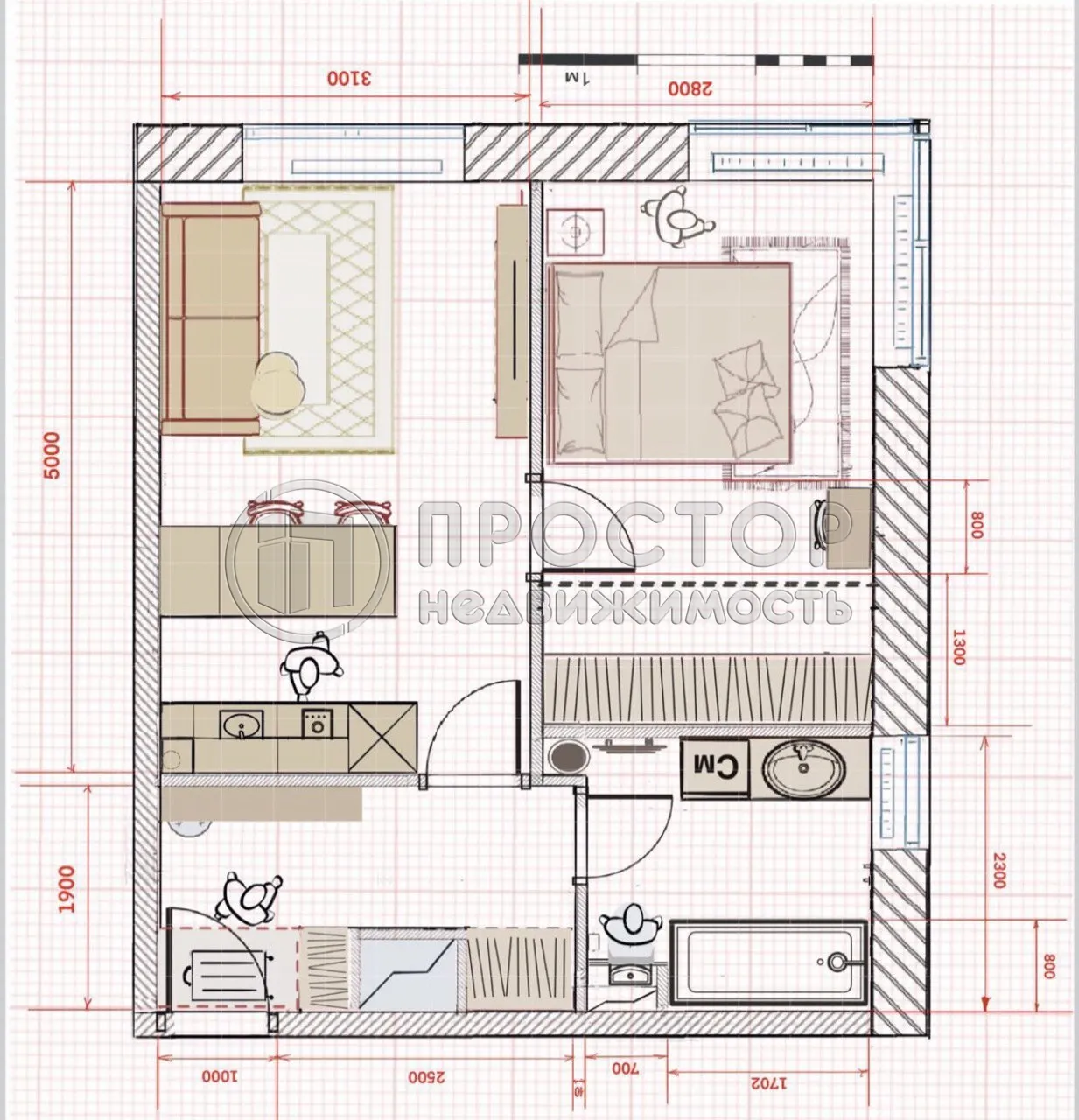 2-комнатная квартира, 43 м² - фото 40