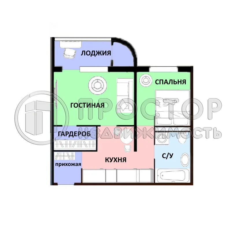 1-комнатная квартира, 41 м² - фото 17