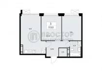 2-комнатная квартира, 57.7 м² - фото 43