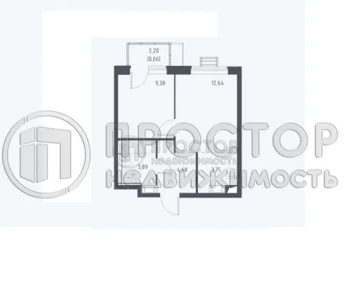 1-комнатная квартира, 35 м² - фото 2