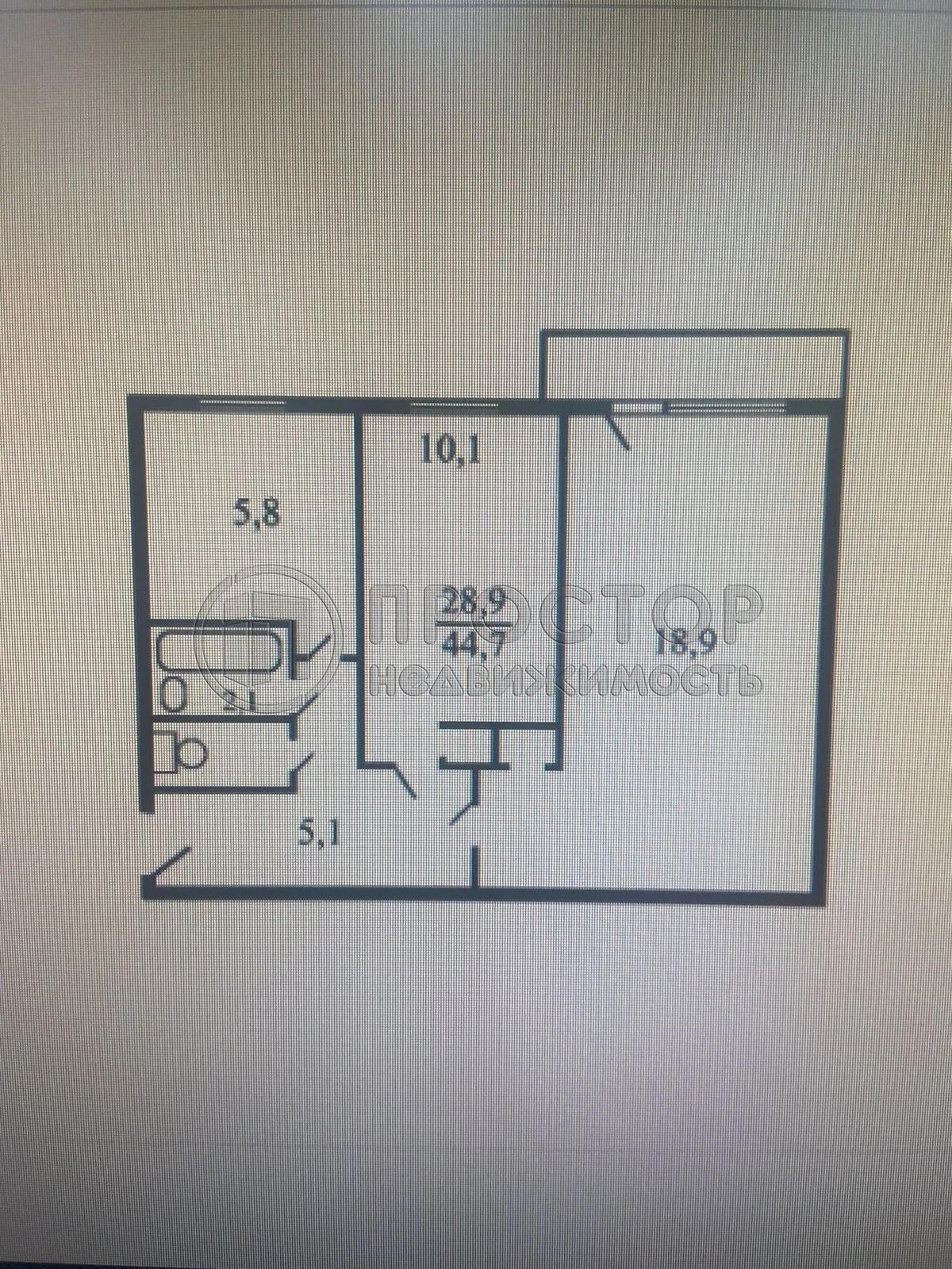 2-комнатная квартира, 44.5 м² - фото 23