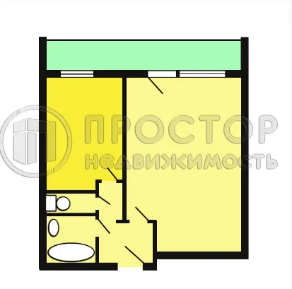 1-комнатная квартира, 36.4 м² - фото 21