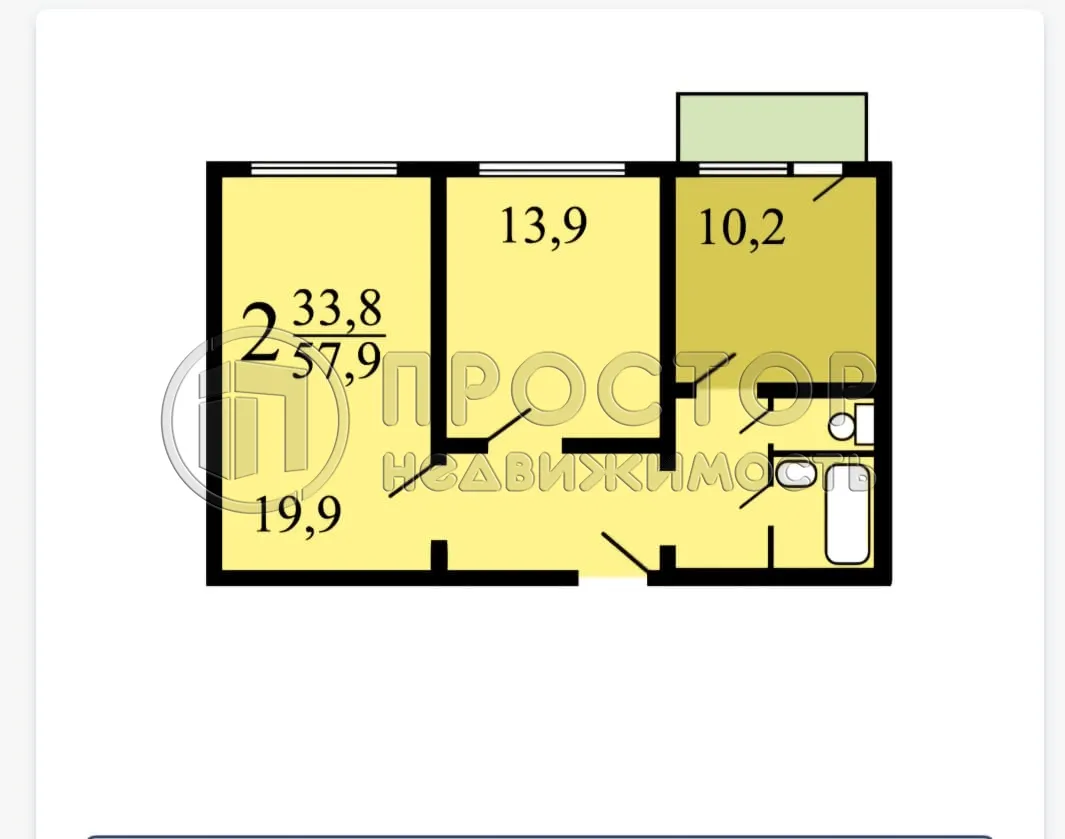 2-комнатная квартира, 59.7 м² - фото 20