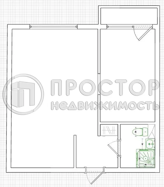1-комнатная квартира, 34.2 м² - фото 16