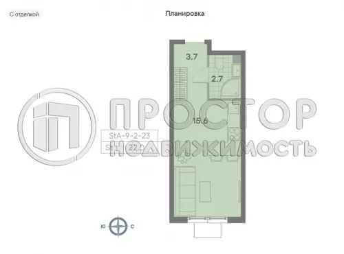 Студия, 22 м² - фото 2
