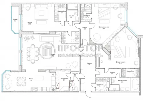4-комнатная квартира, 191.2 м² - фото 18
