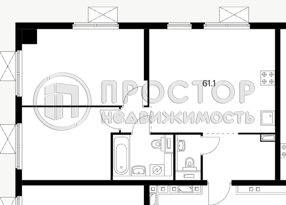 2-комнатная квартира, 61.1 м² - фото 9