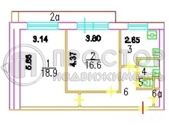 2-комнатная квартира, 53.5 м² - фото 18