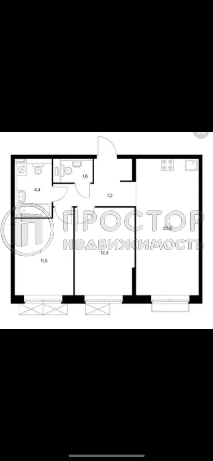 3-комнатная квартира, 55.6 м² - фото 15