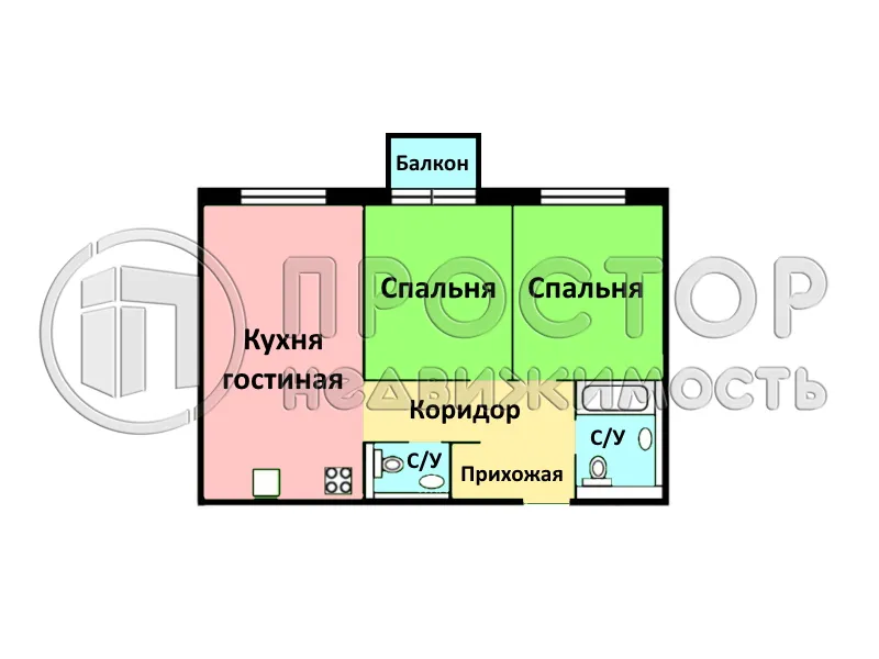 2-комнатная квартира, 55 м² - фото 15