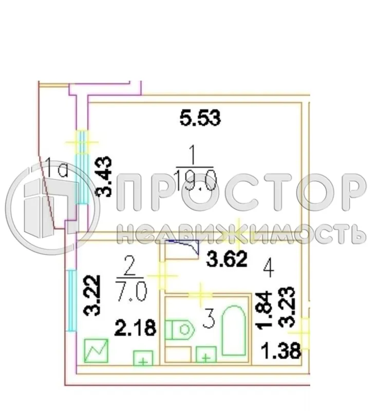 1-комнатная квартира, 37.3 м² - фото 16