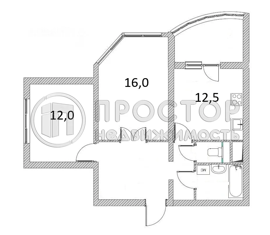 2-комнатная квартира, 58 м² - фото 47