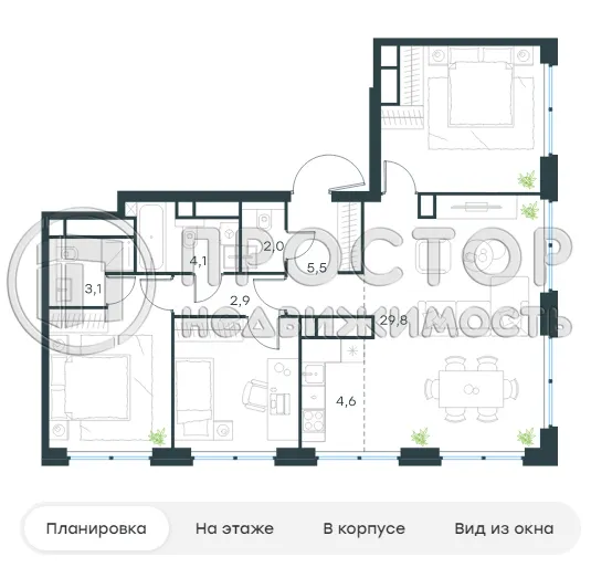 3-комнатная квартира, 90.7 м² - фото 7
