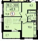 2-комнатная квартира, 48.9 м² - фото 29