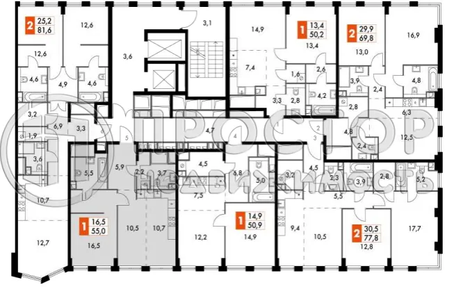1-комнатная квартира, 55 м² - фото 11