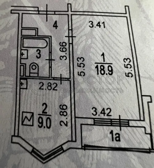 1-комнатная квартира, 37.2 м² - фото 9