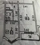 1-комнатная квартира, 37.2 м² - фото 17