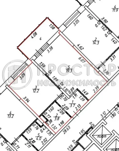 1-комнатная квартира, 39 м² - фото 16