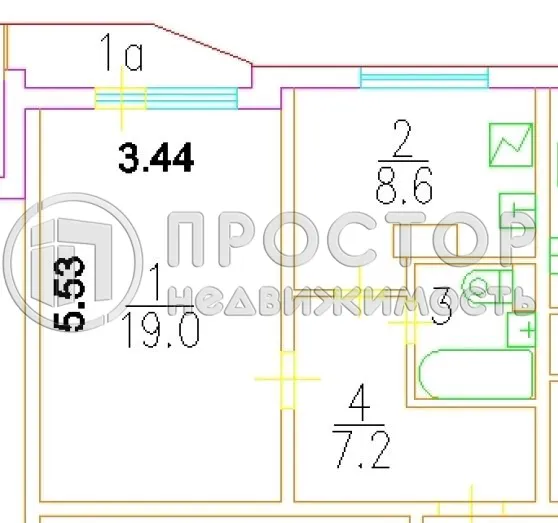 1-комнатная квартира, 40.5 м² - фото 20