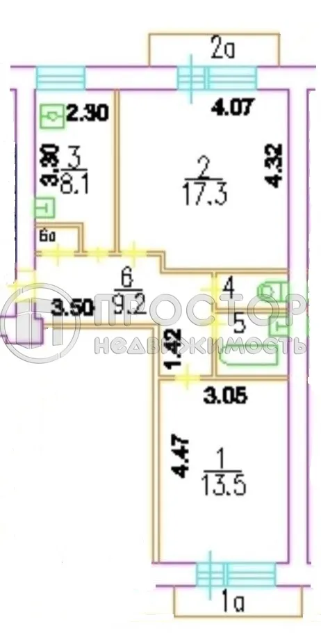 2-комнатная квартира, 53.4 м² - фото 21