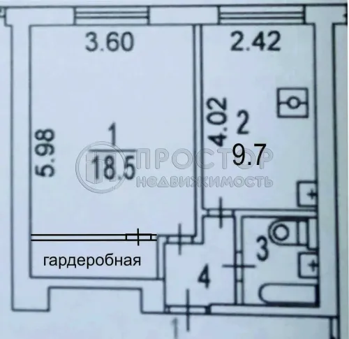 1-комнатная квартира, 33.6 м² - фото 22