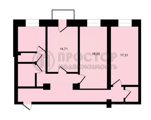 3-комнатная квартира, 87.4 м² - фото 20