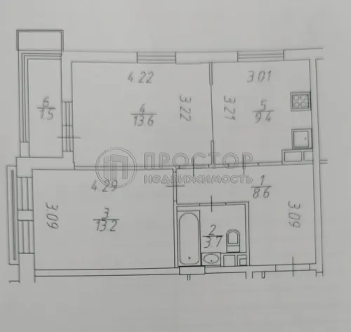 2-комнатная квартира, 49.5 м² - фото 26