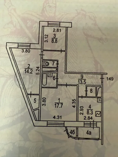 3-комнатная квартира, 71.1 м² - фото 32