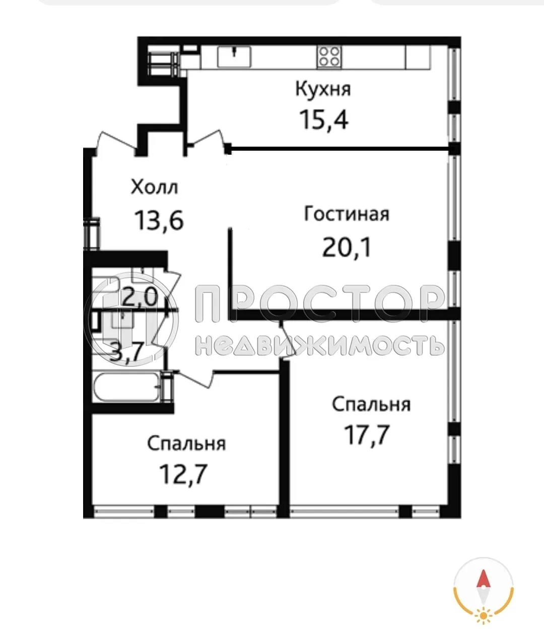 3-комнатная квартира, 83.7 м² - фото 7