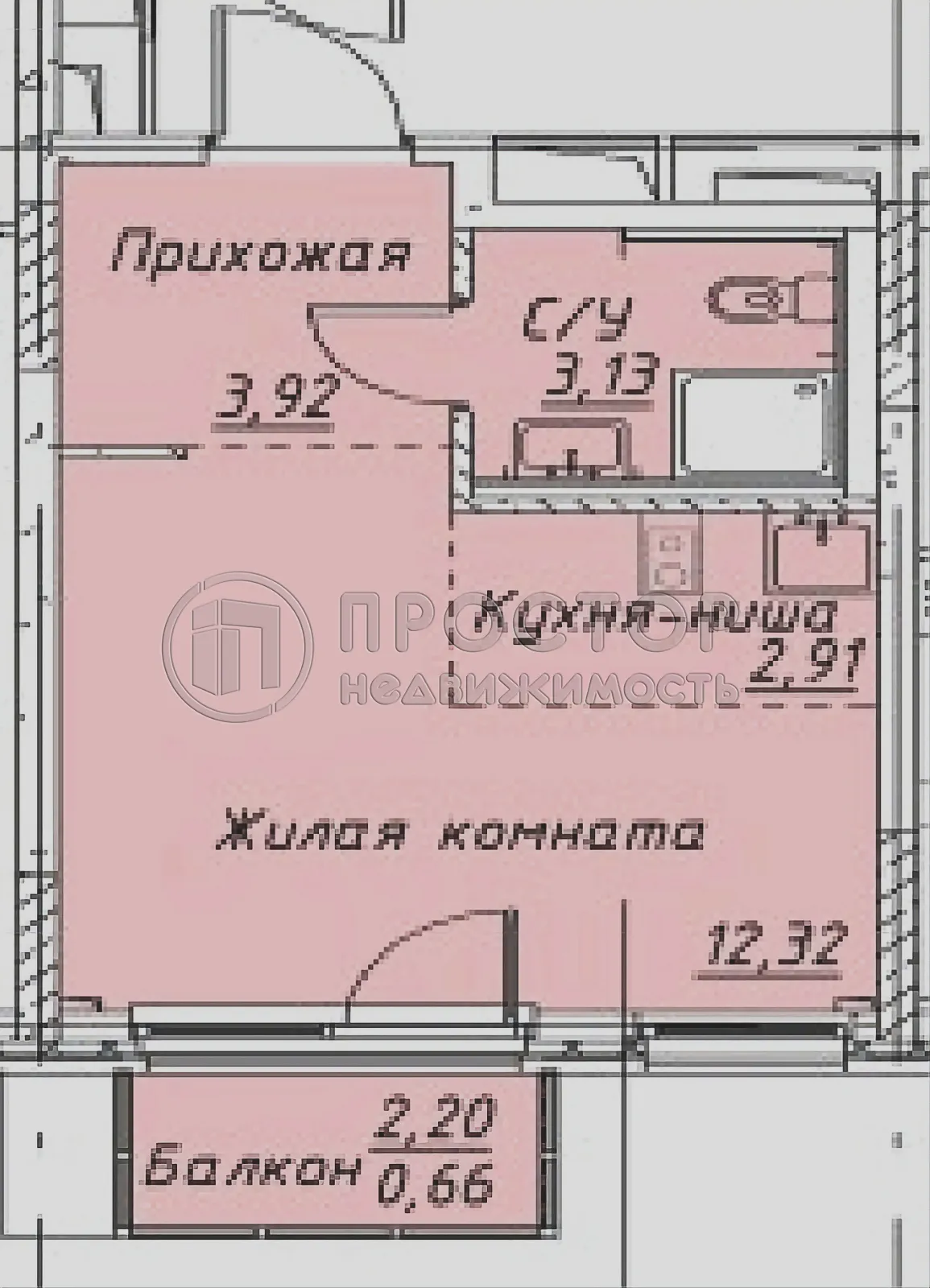 Студия, 22.94 м² - фото 7