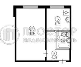 1-комнатная квартира, 33.2 м² - фото 9