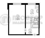 1-комнатная квартира, 33.2 м² - фото 17