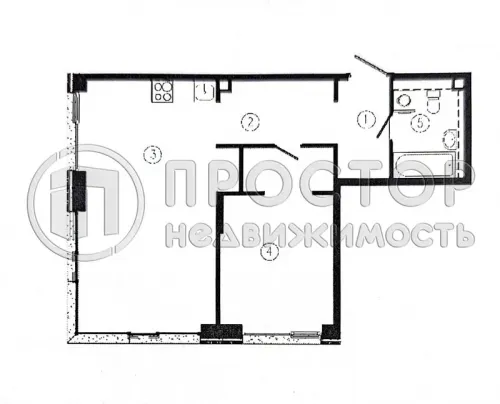1-комнатная квартира, 59.4 м² - фото 4
