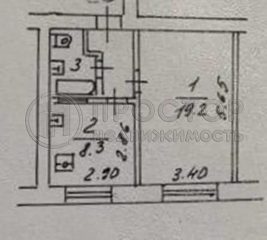 1-комнатная квартира, 35 м² - фото 22