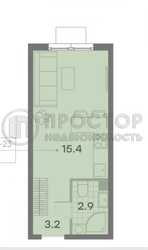 Студия, 21.5 м² - фото 4