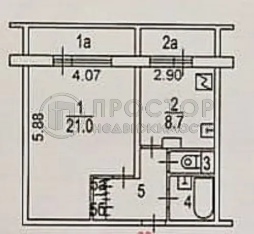 1-комнатная квартира, 39.5 м² - фото 10