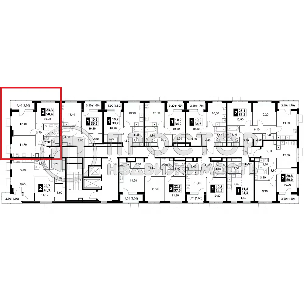2-комнатная квартира, 50.6 м² - фото 7