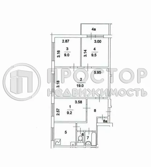 4-комнатная квартира, 62.9 м² - фото 20