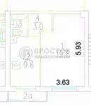 1-комнатная квартира, 34.9 м² - фото 57