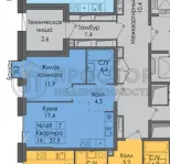 2-комнатная квартира, 37.9 м² - фото 24