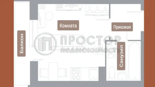 Студия, 23 м² - фото 21